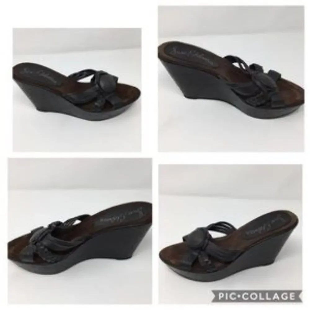 Sam Edelman  Black Wedge Sandals size 8